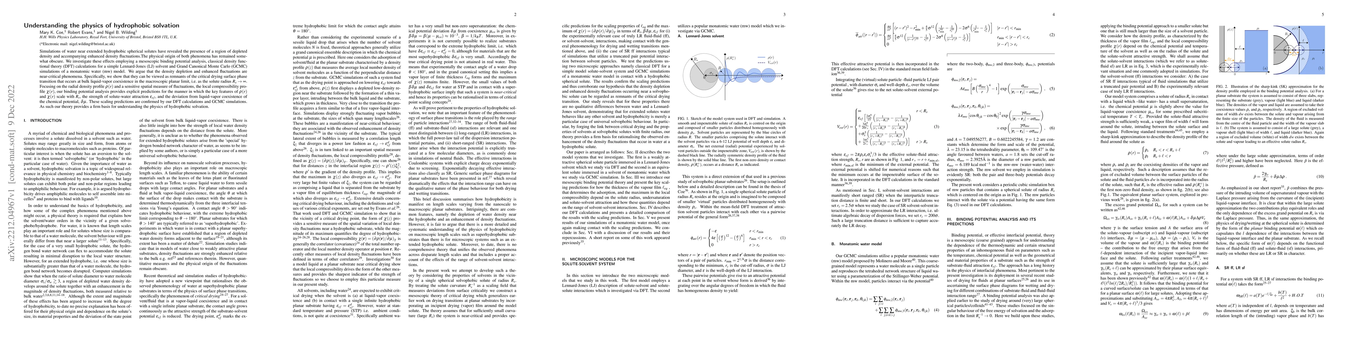 Thumbnail for Understanding the physics of hydrophobic solvation