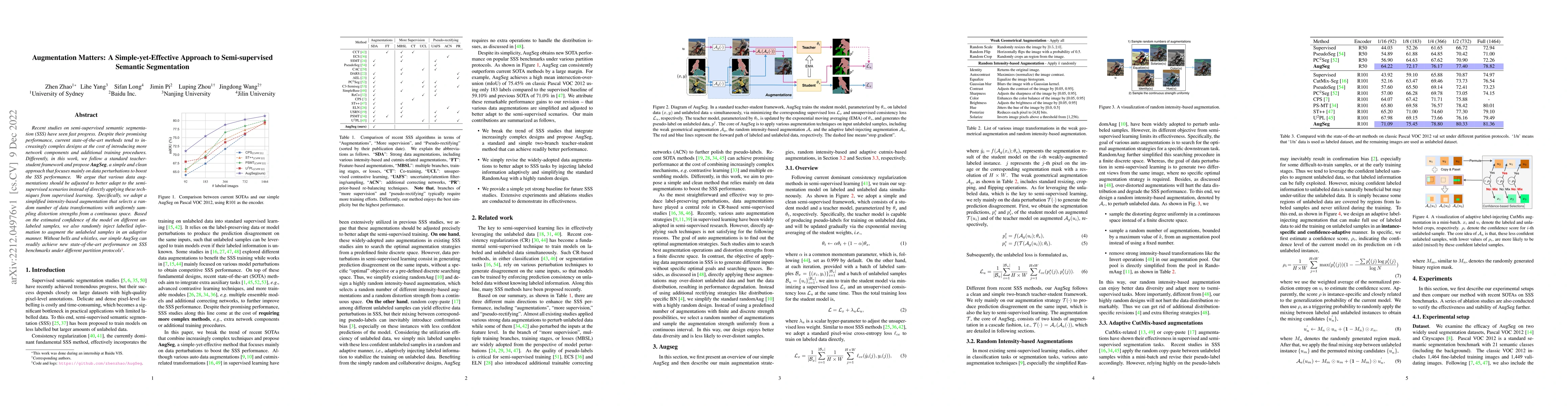 Thumbnail for Augmentation Matters: A Simple-yet-Effective Approach to Semi-supervised
  Semantic Segmentation