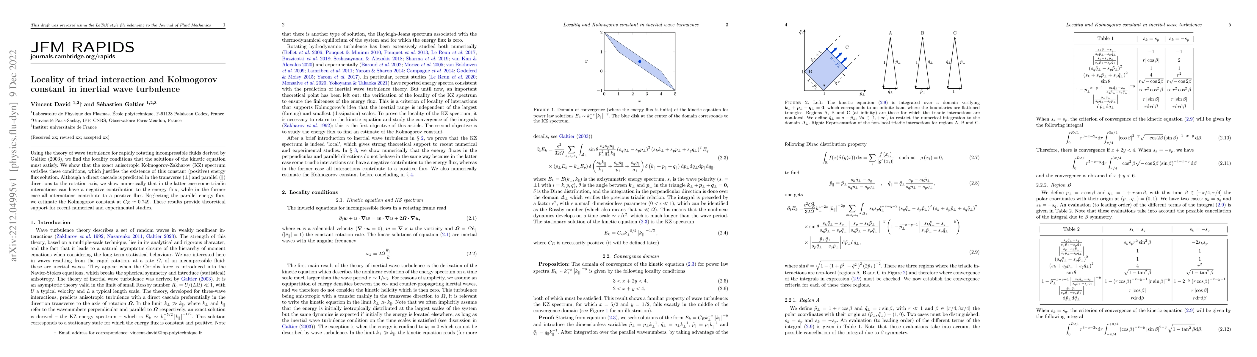 Thumbnail for Locality of triad interaction and Kolmogorov constant in inertial wave
  turbulence