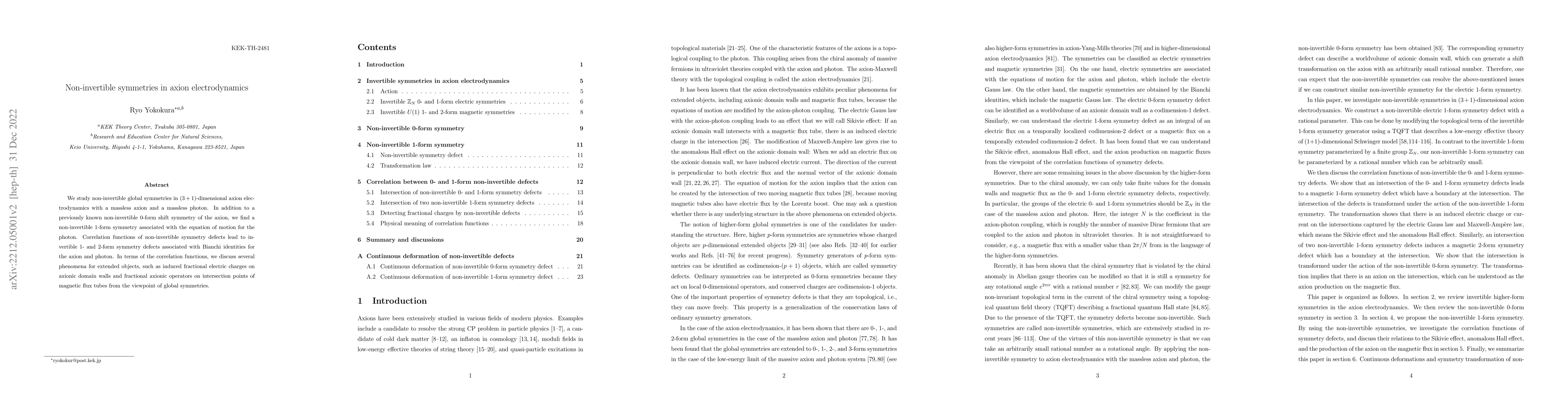 Thumbnail for Non-invertible symmetries in axion electrodynamics