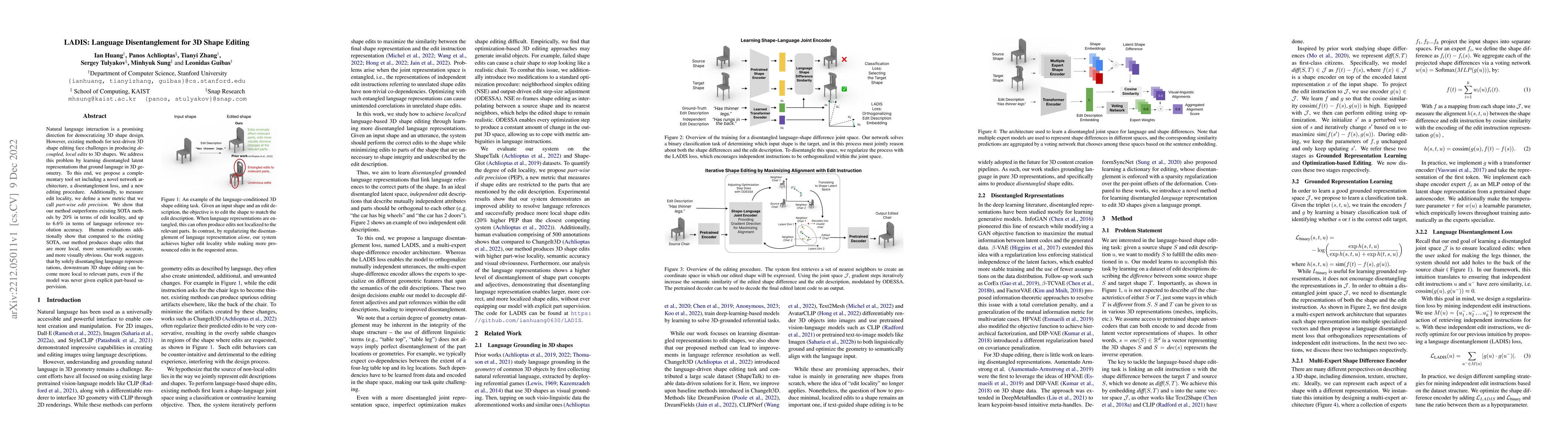 Thumbnail for LADIS: Language Disentanglement for 3D Shape Editing