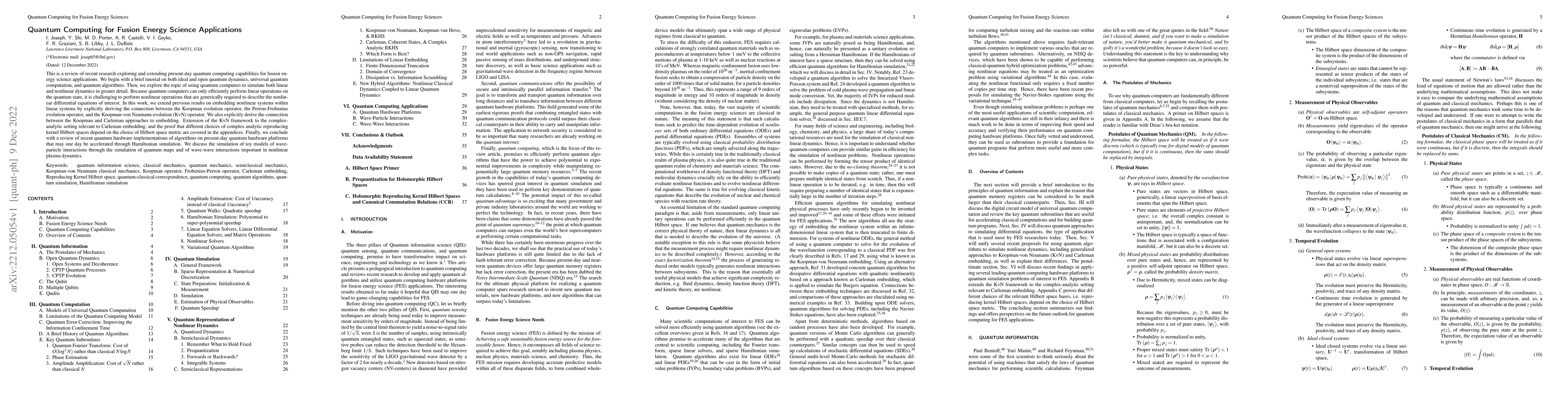 Thumbnail for Quantum Computing for Fusion Energy Science Applications