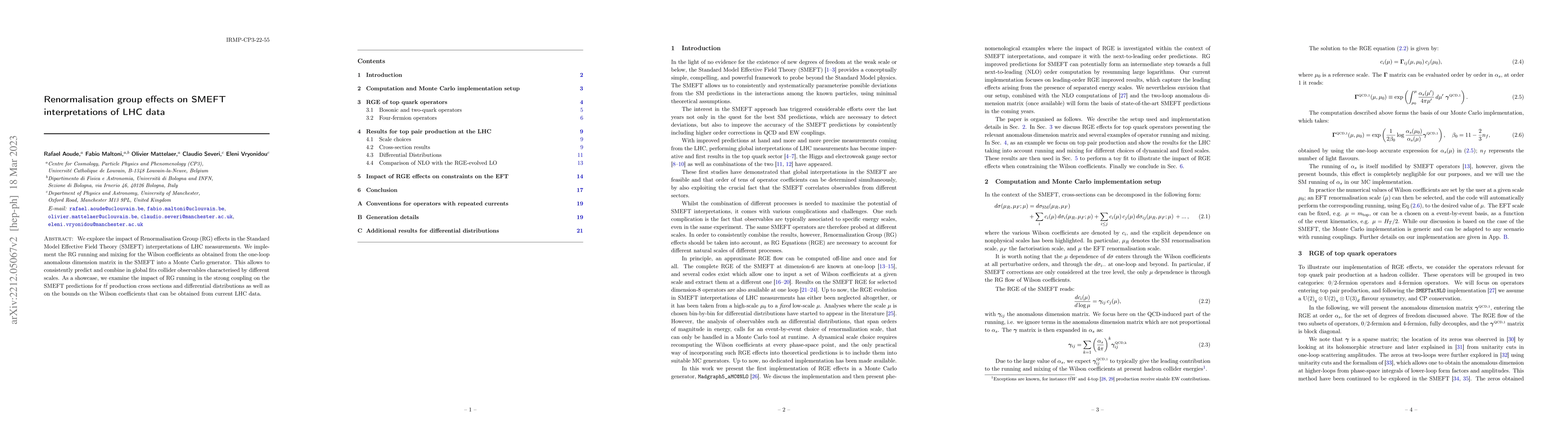 Thumbnail for Renormalisation group effects on SMEFT interpretations of LHC data