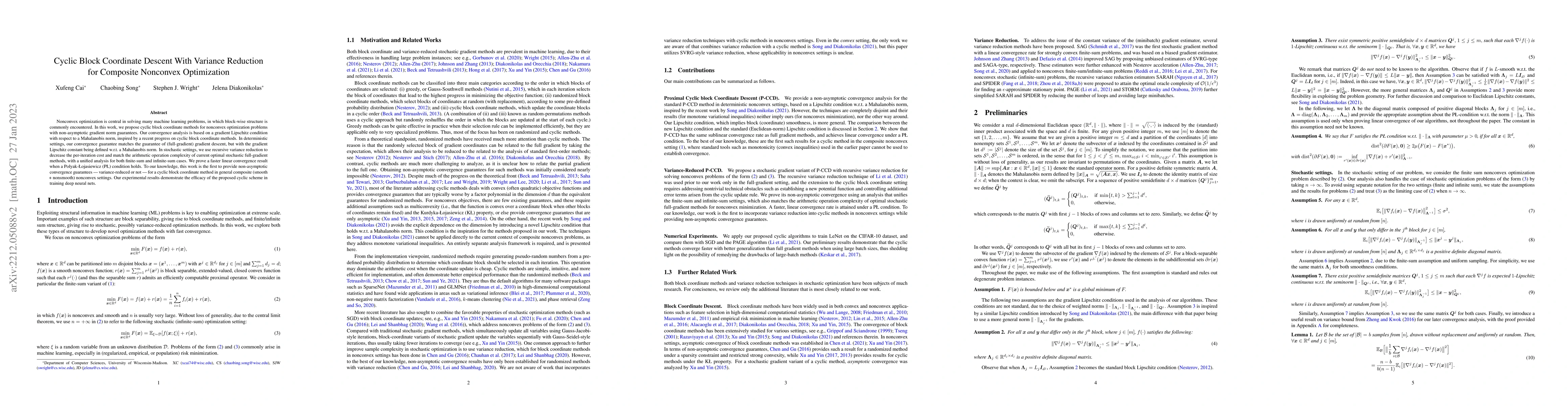Thumbnail for Cyclic Block Coordinate Descent With Variance Reduction for Composite
  Nonconvex Optimization