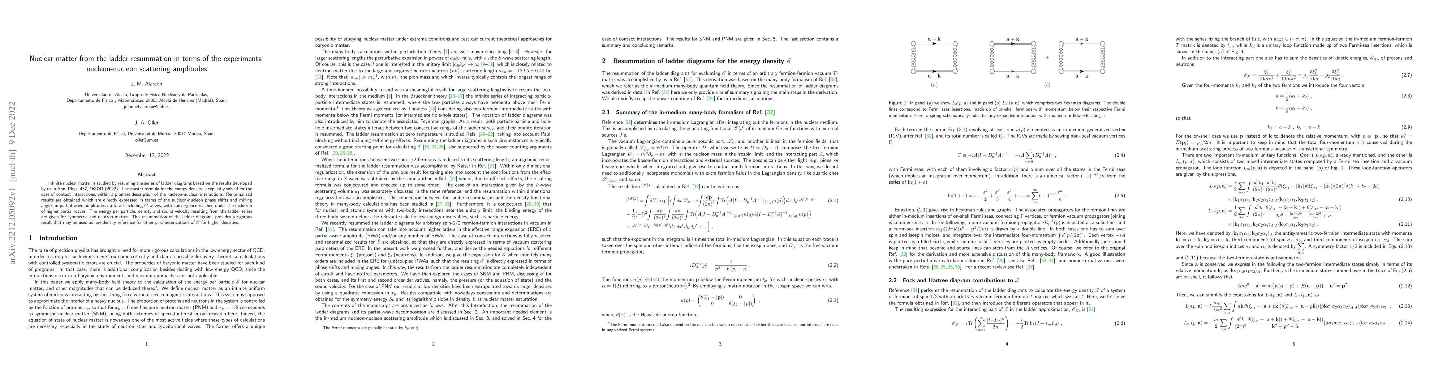 Thumbnail for Nuclear matter from the ladder resummation in terms of the experimental
  nucleon-nucleon scattering amplitudes