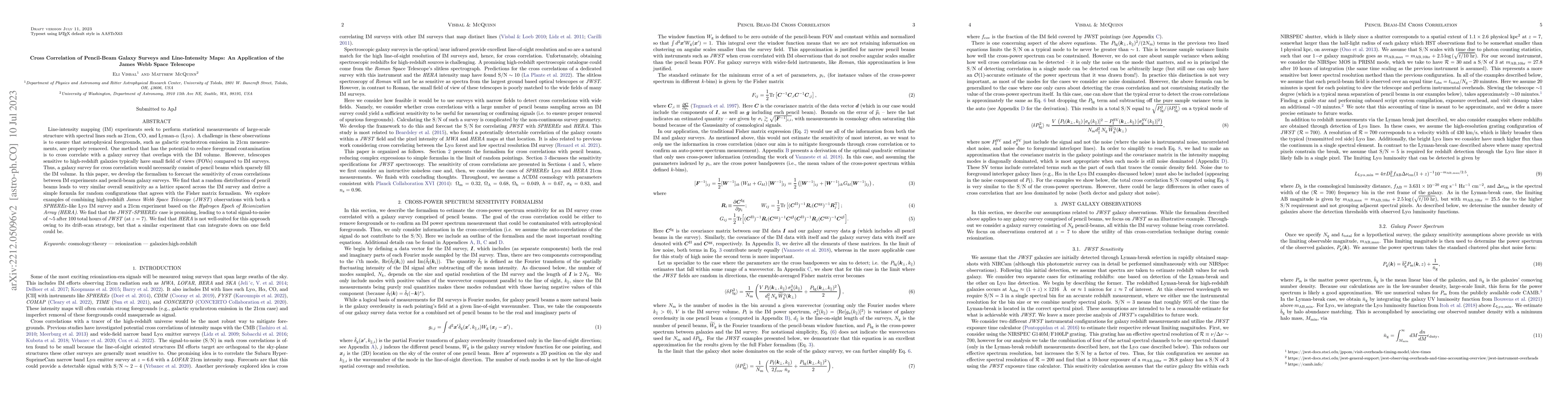 Thumbnail for Cross Correlation of Pencil-Beam Galaxy Surveys and Line-Intensity Maps:
  An Application of the James Webb Space Telescope