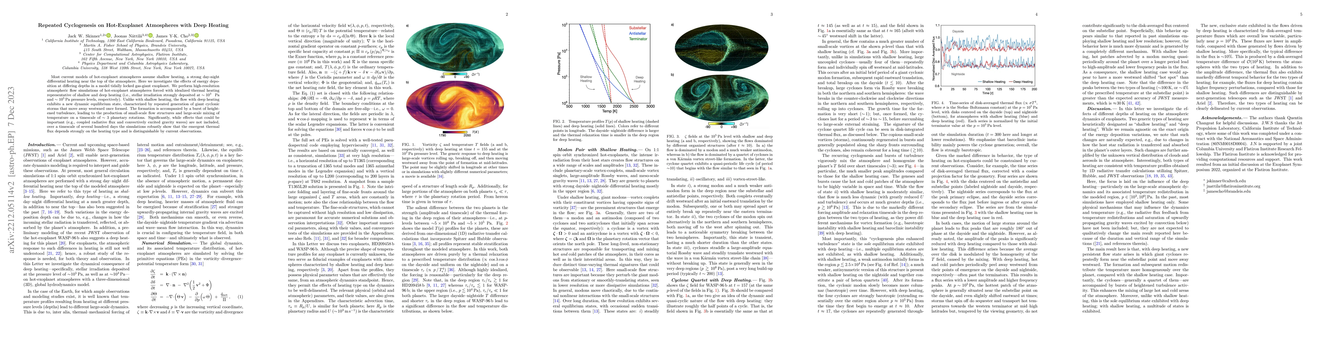 Thumbnail for Repeated Cyclogenesis on Hot-Exoplanet Atmospheres with Deep Heating