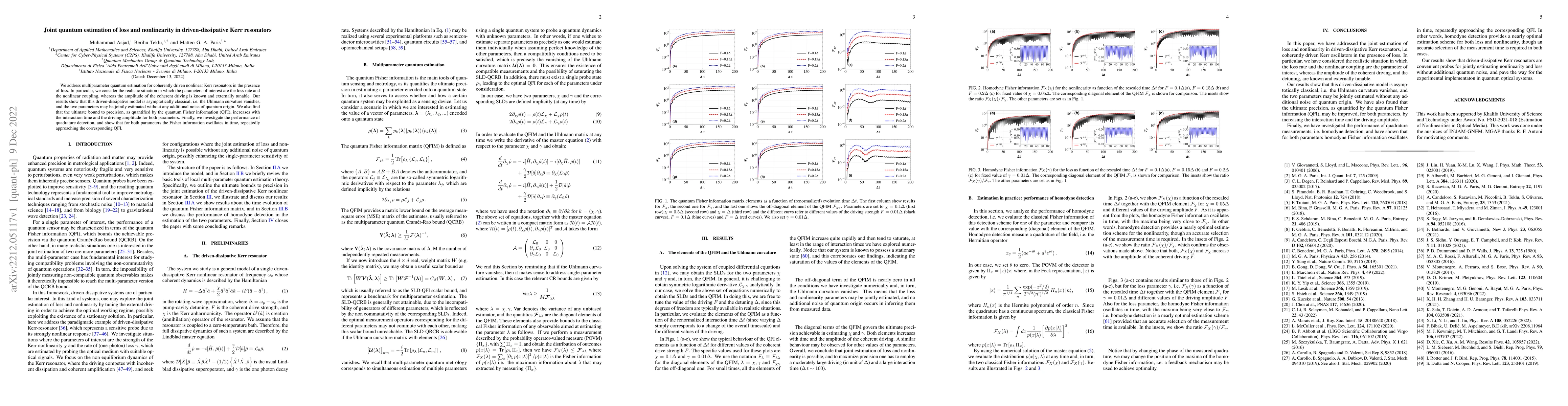 Thumbnail for Joint quantum estimation of loss and nonlinearity in driven-dissipative
  Kerr resonators