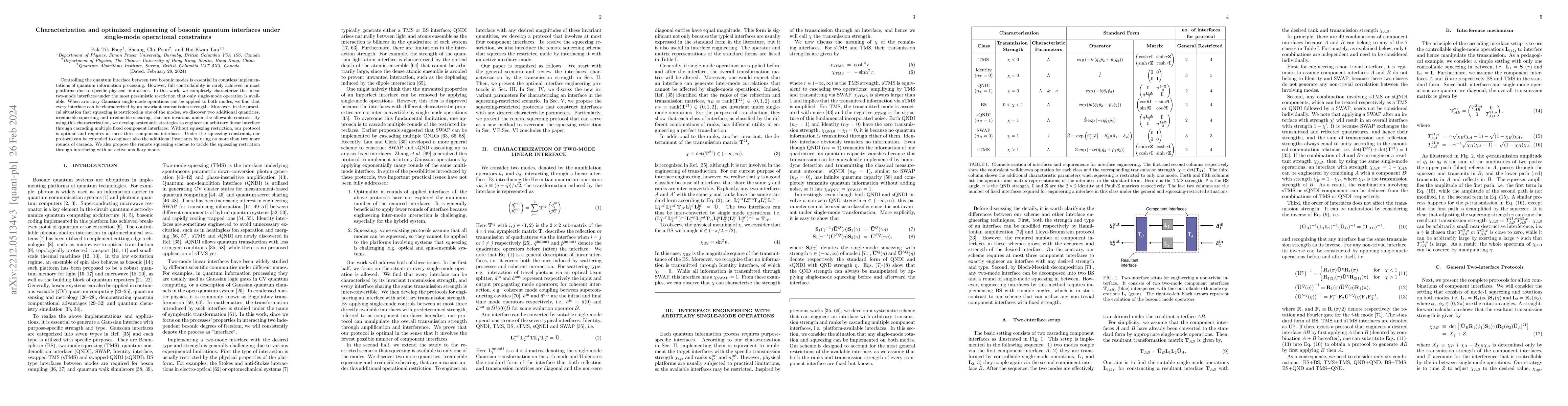 Thumbnail for Characterization and optimized engineering of bosonic quantum interfaces
  under single-mode operational constraints