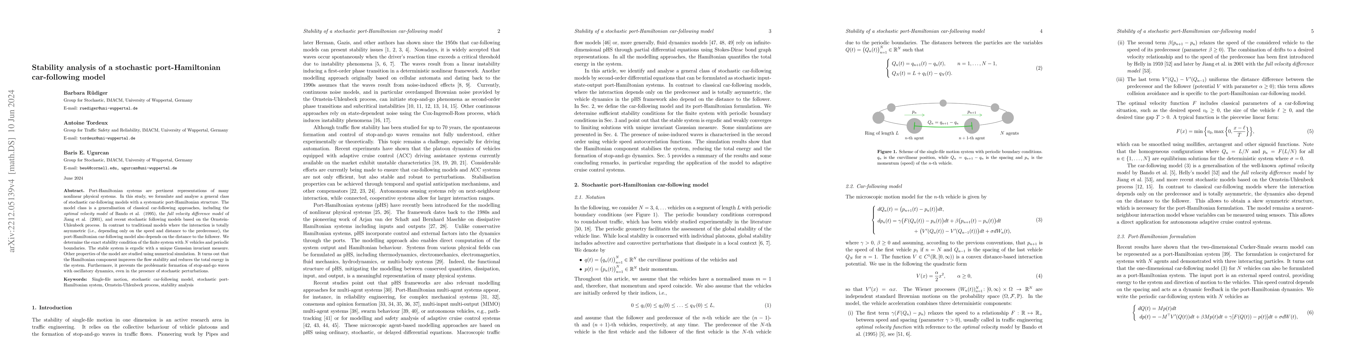 Thumbnail for Stability analysis of a stochastic port-Hamiltonian car-following model