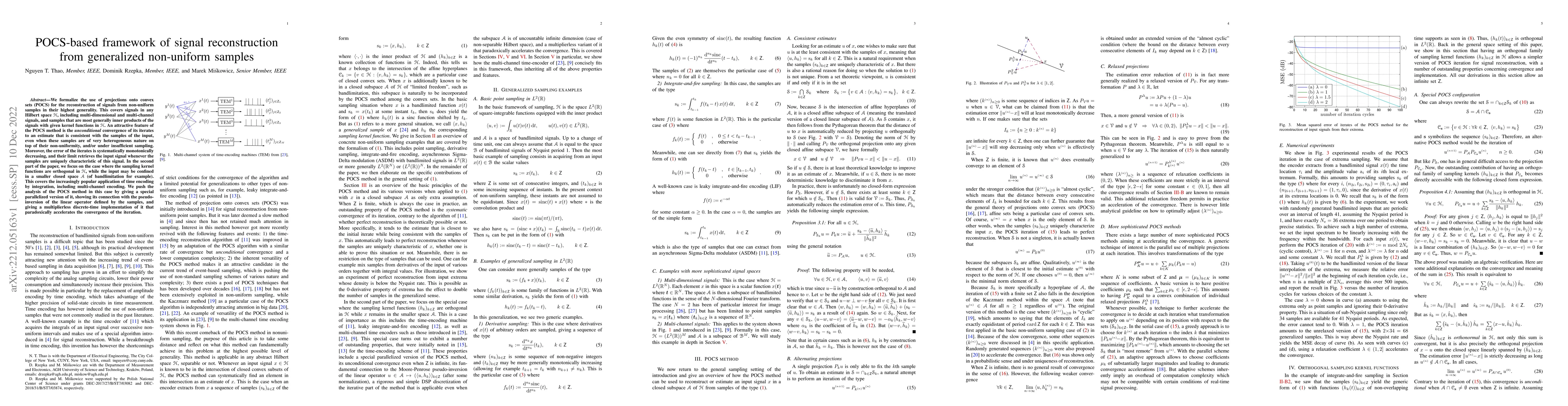 Thumbnail for POCS-based framework of signal reconstruction from generalized
  non-uniform samples