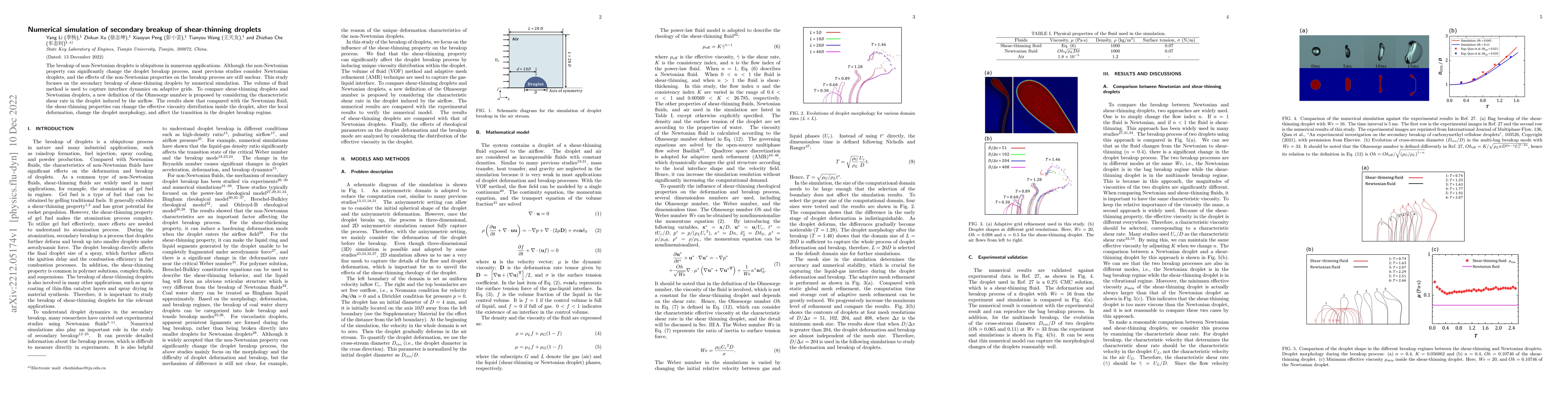 Thumbnail for Numerical simulation of secondary breakup of shear-thinning droplets