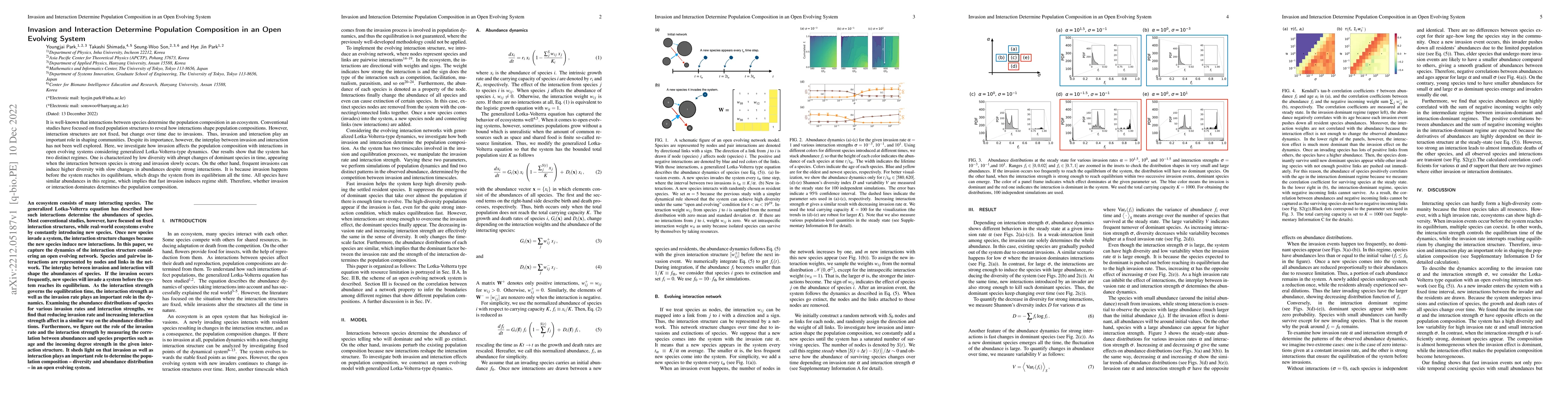 Thumbnail for Invasion and Interaction Determine Population Composition in an Open
  Evolving System