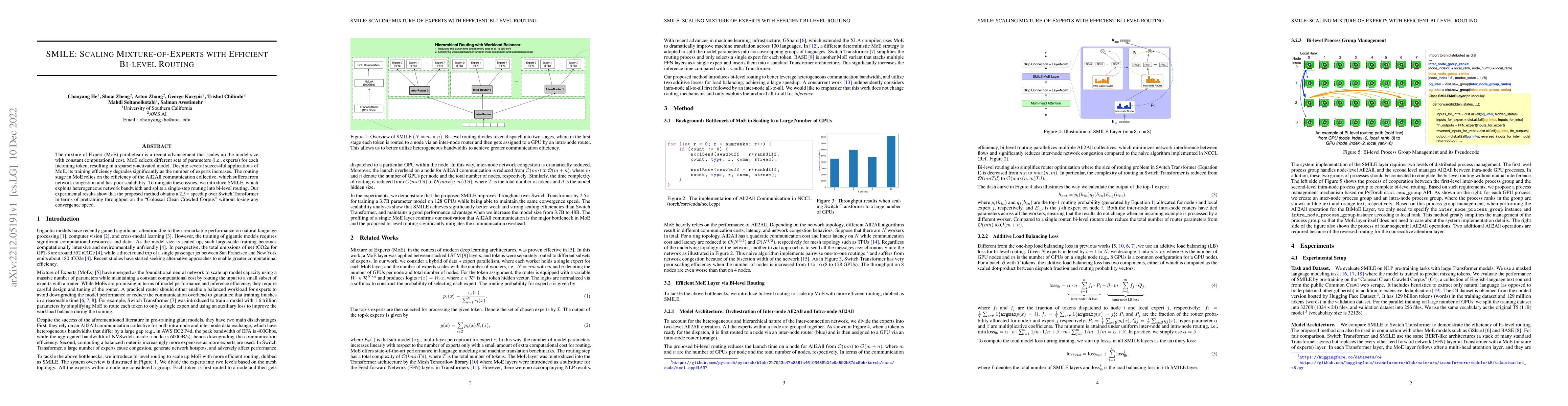 Thumbnail for SMILE: Scaling Mixture-of-Experts with Efficient Bi-level Routing