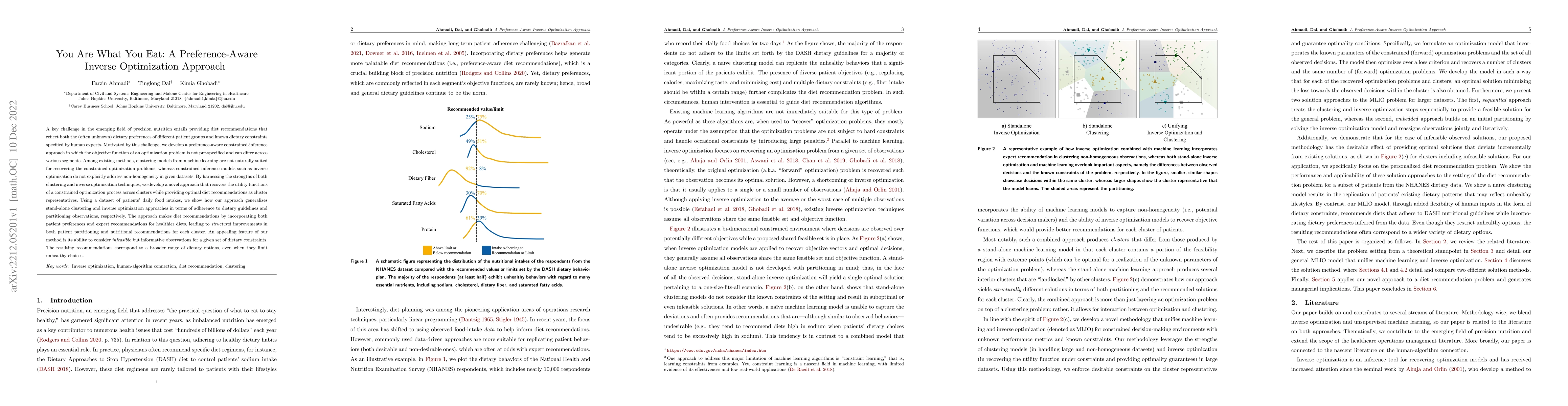 Thumbnail for You Are What You Eat: A Preference-Aware Inverse Optimization Approach