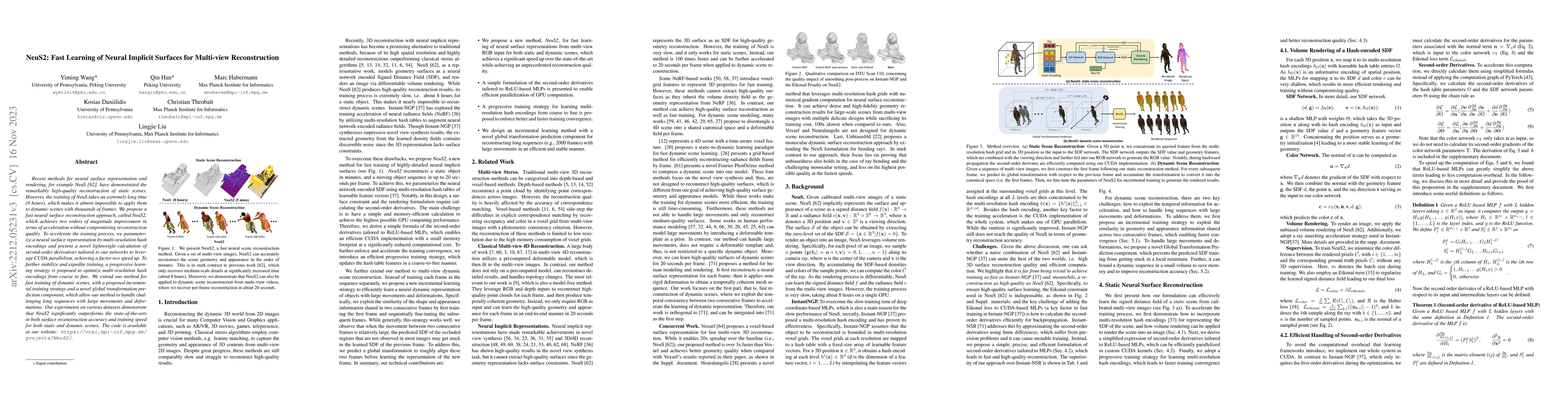 Thumbnail for NeuS2: Fast Learning of Neural Implicit Surfaces for Multi-view
  Reconstruction