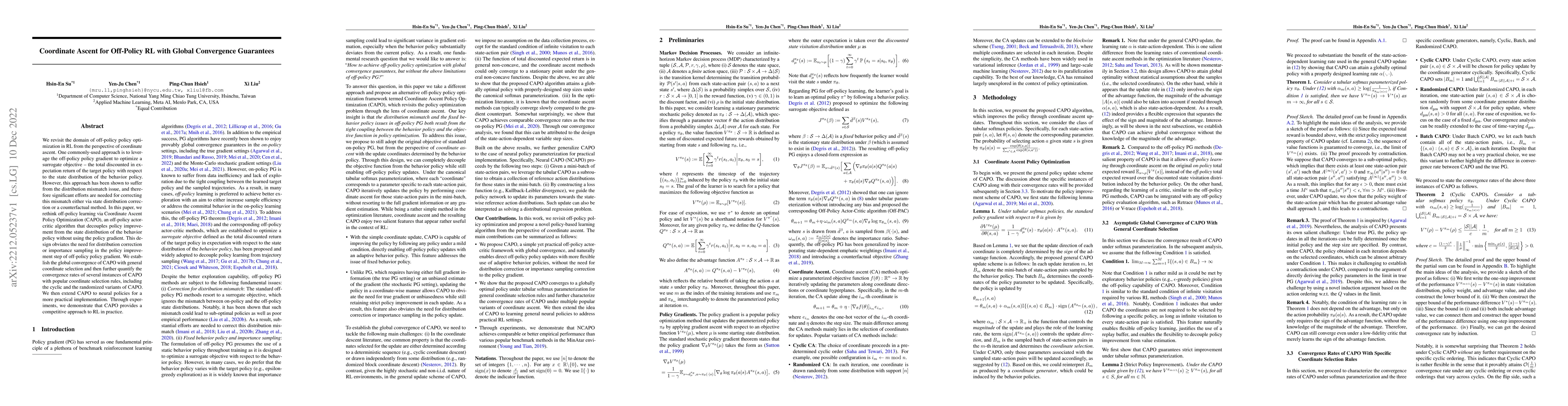 Thumbnail for Coordinate Ascent for Off-Policy RL with Global Convergence Guarantees