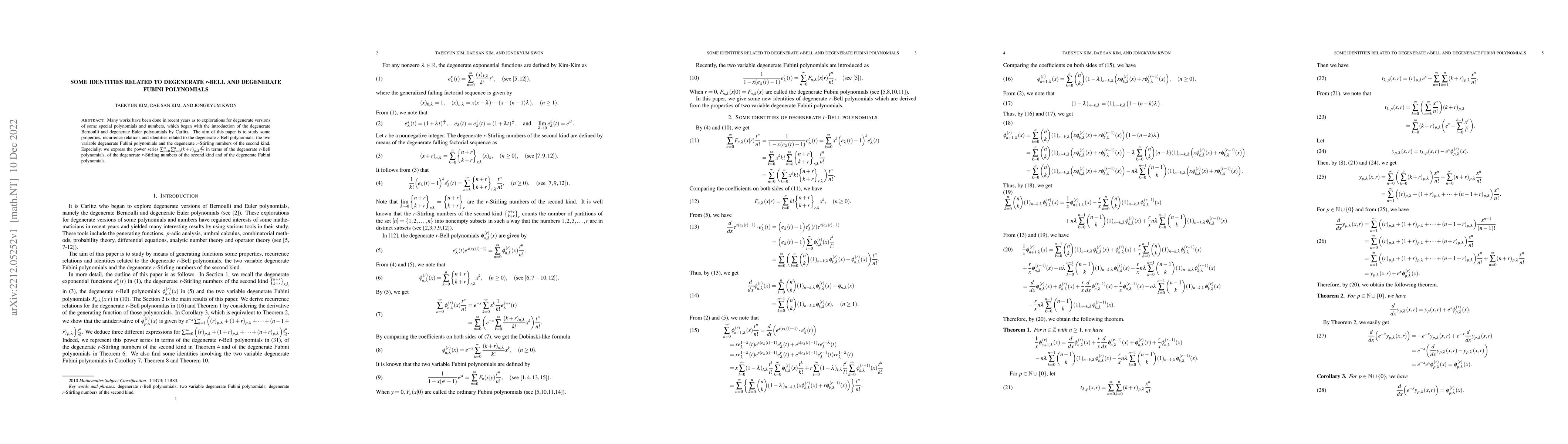 Thumbnail for Some identities related to degenerate r-Bell and degenerate Fubini
  polynomials