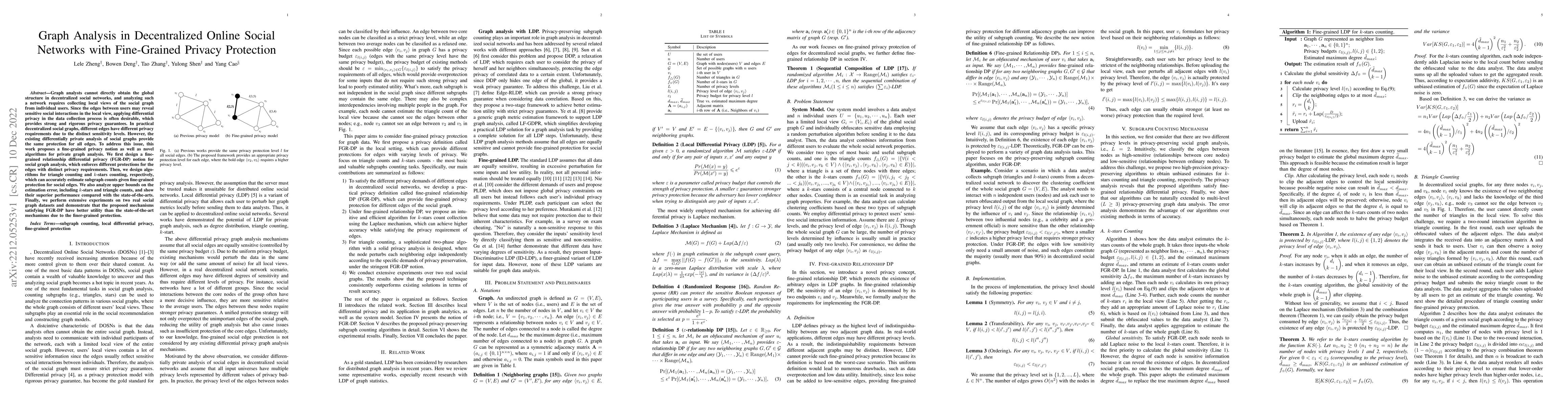 Thumbnail for Graph Analysis in Decentralized Online Social Networks with Fine-Grained
  Privacy Protection