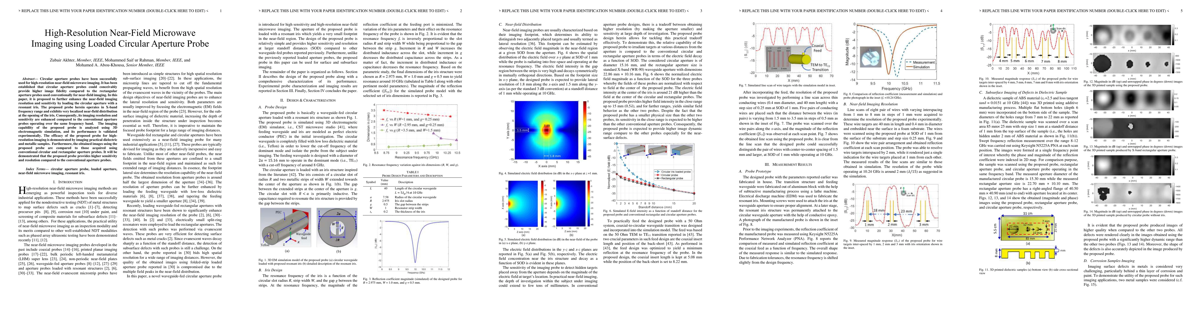 Thumbnail for High Resolution Near Field Microwave Imaging using Loaded Circular
  Aperture Probe