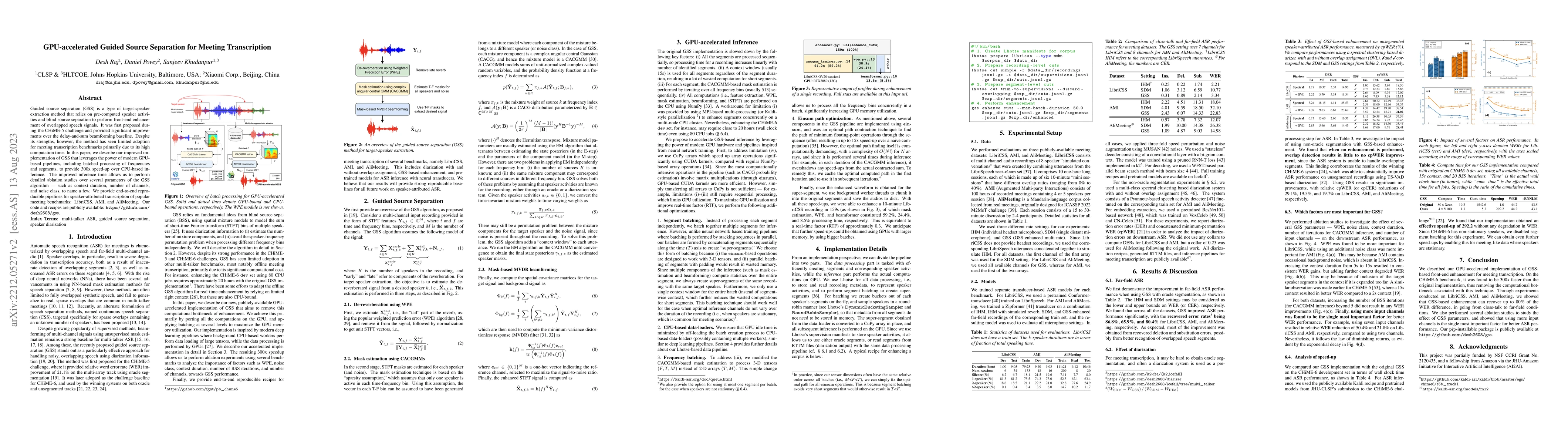 Thumbnail for GPU-accelerated Guided Source Separation for Meeting Transcription