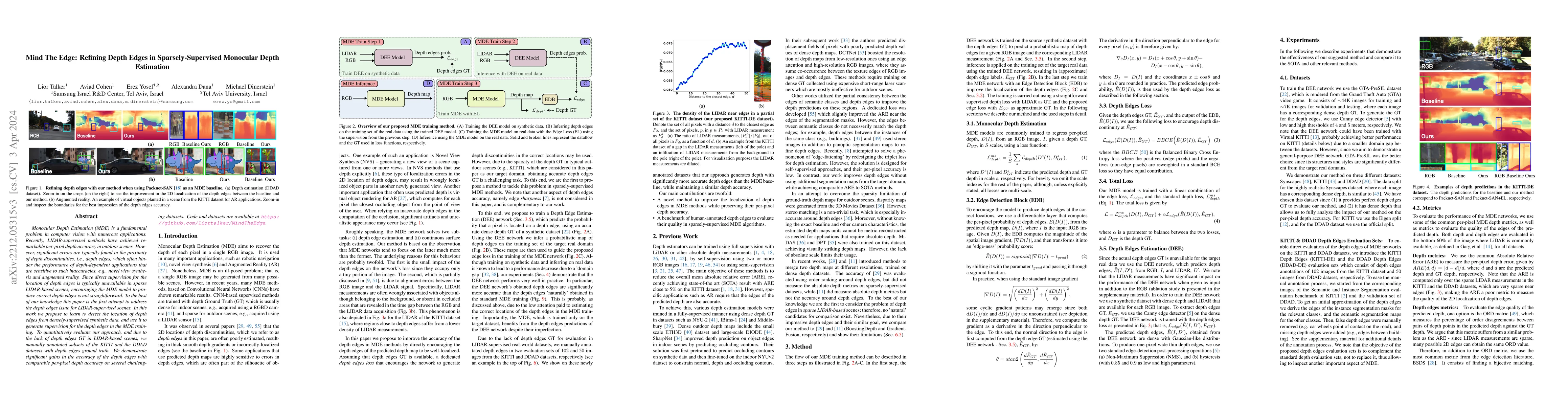 Thumbnail for Mind The Edge: Refining Depth Edges in Sparsely-Supervised Monocular
  Depth Estimation