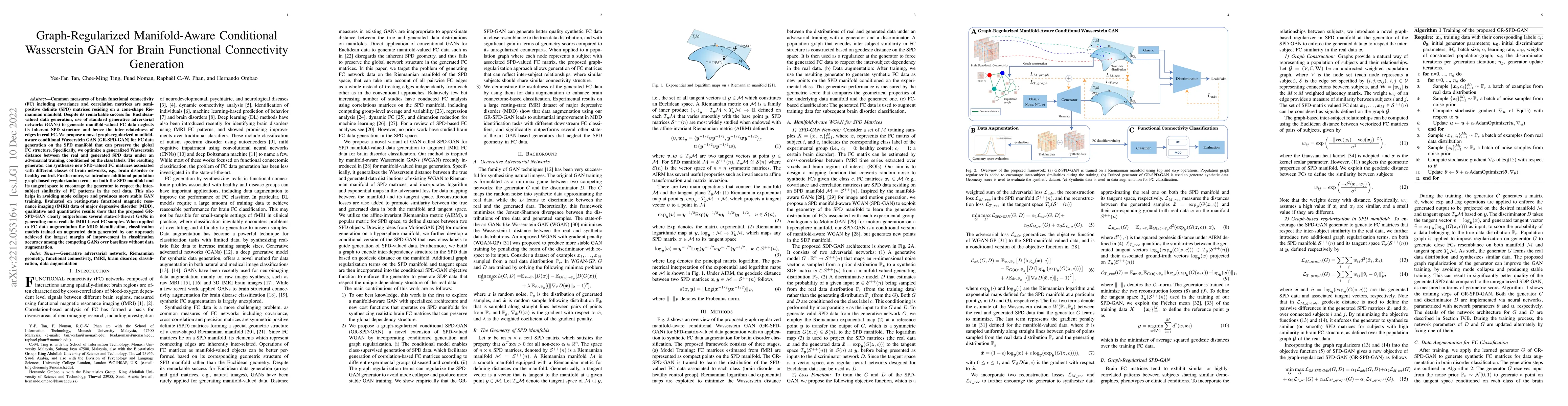 Thumbnail for Graph-Regularized Manifold-Aware Conditional Wasserstein GAN for Brain
  Functional Connectivity Generation