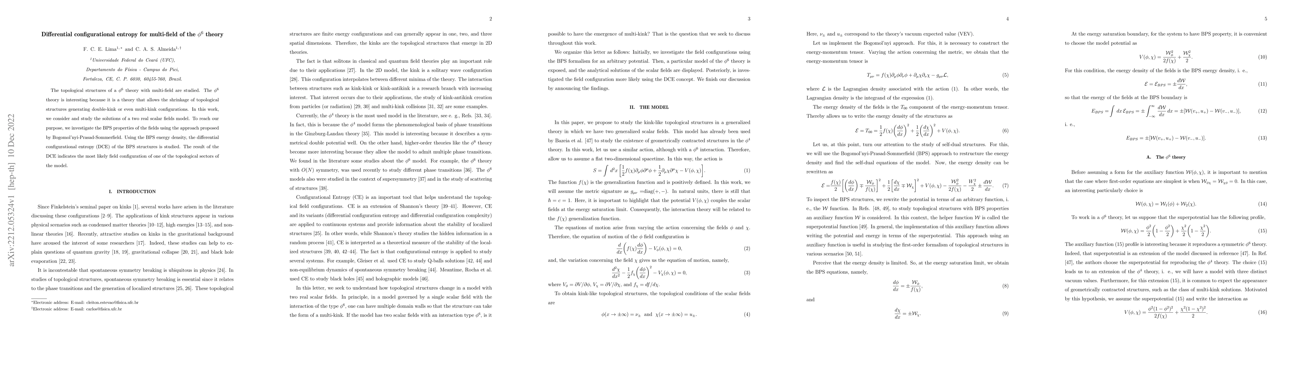 Thumbnail for Differential configurational entropy for multi-field of the $\phi^6$
  theory