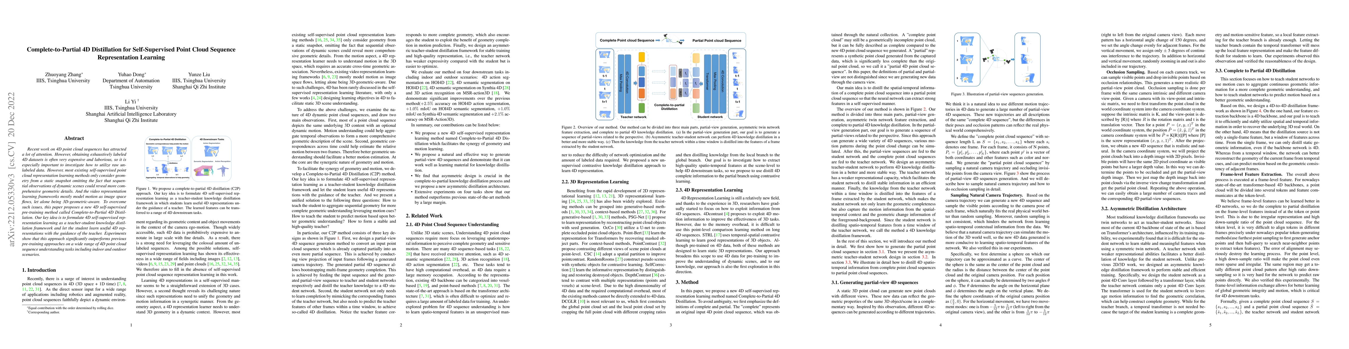 Thumbnail for Complete-to-Partial 4D Distillation for Self-Supervised Point Cloud
  Sequence Representation Learning