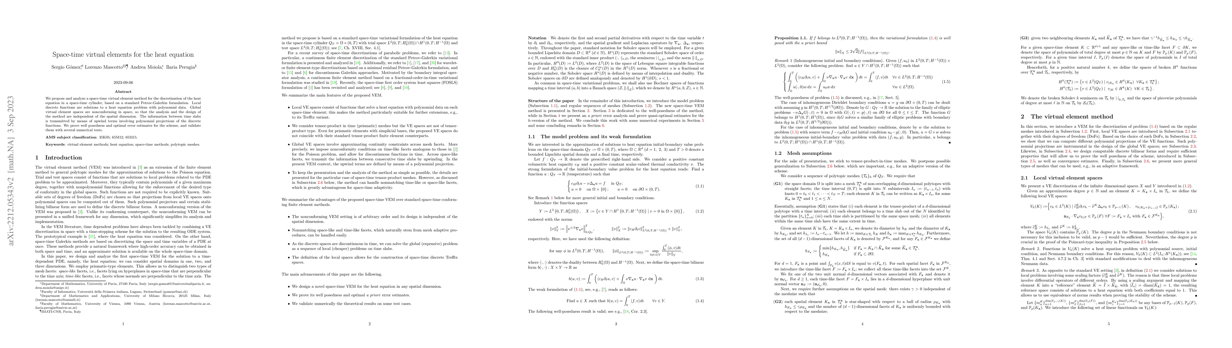 Thumbnail for Space-time virtual elements for the heat equation