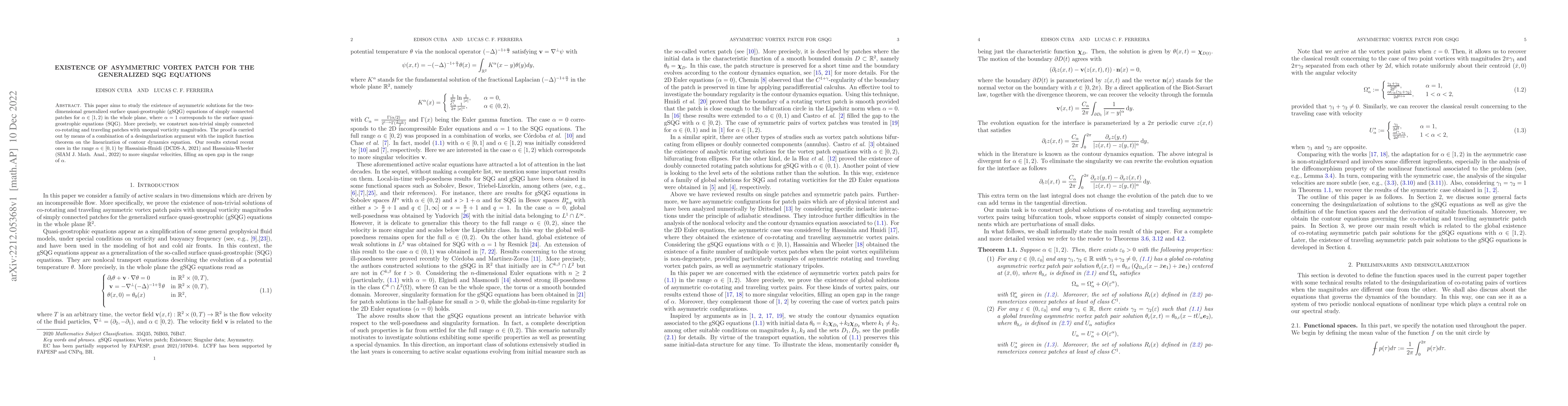 Thumbnail for Existence of asymmetric vortex patch for the generalized SQG equations