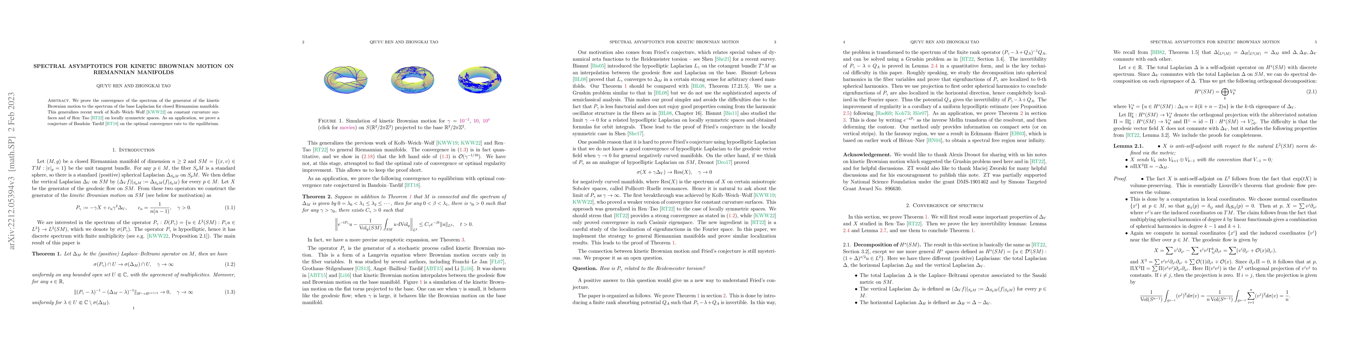 Thumbnail for Spectral asymptotics for kinetic Brownian motion on Riemannian manifolds