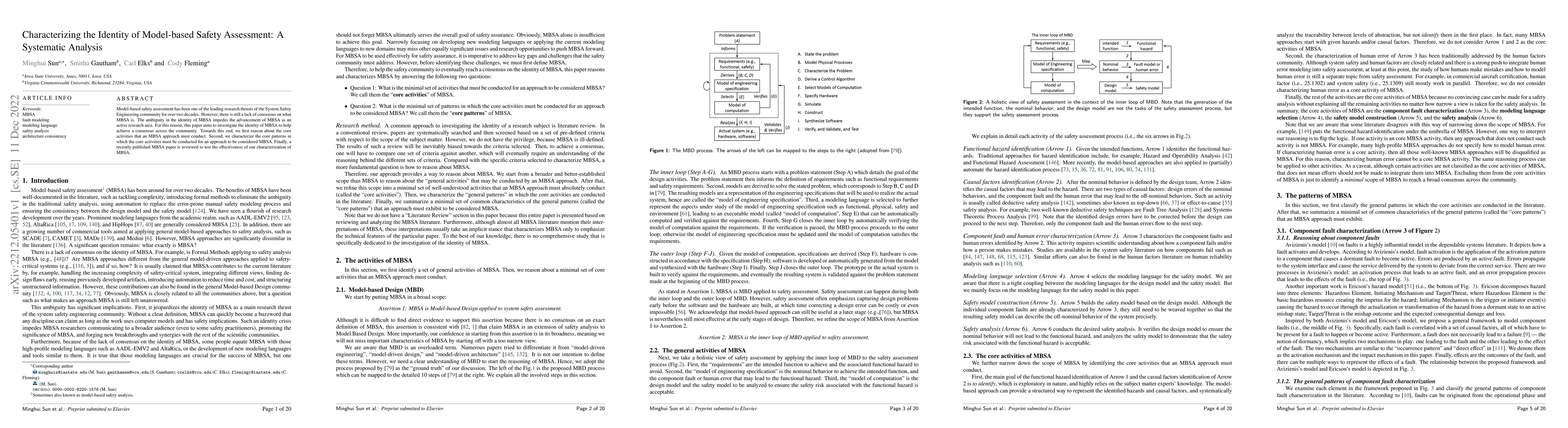 Thumbnail for Characterizing the Identity of Model-based Safety Assessment: A
  Systematic Analysis