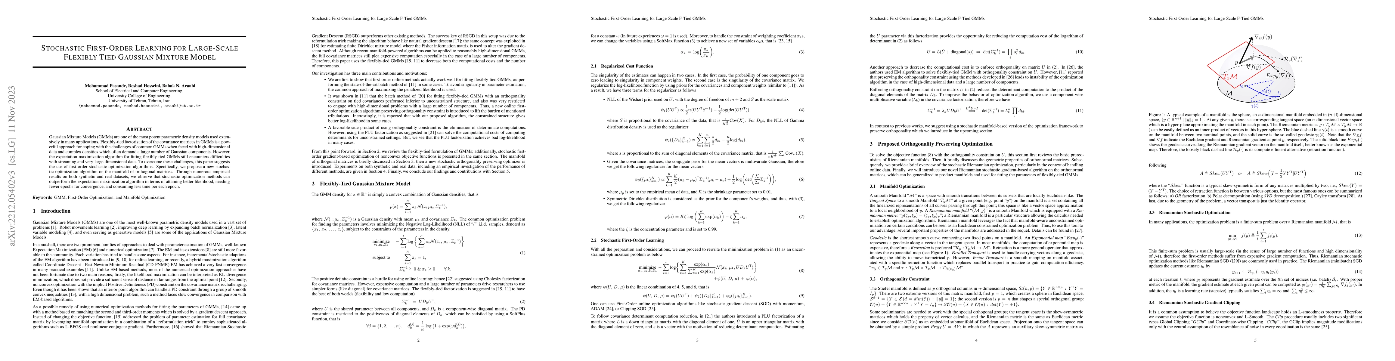 Thumbnail for Stochastic First-Order Learning for Large-Scale Flexibly Tied Gaussian
  Mixture Model