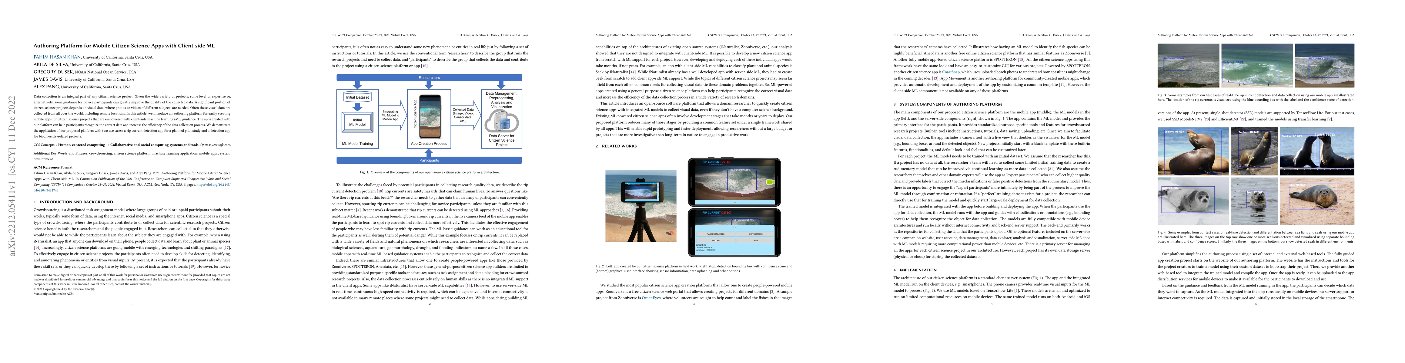 Thumbnail for Authoring Platform for Mobile Citizen Science Apps with Client-side ML