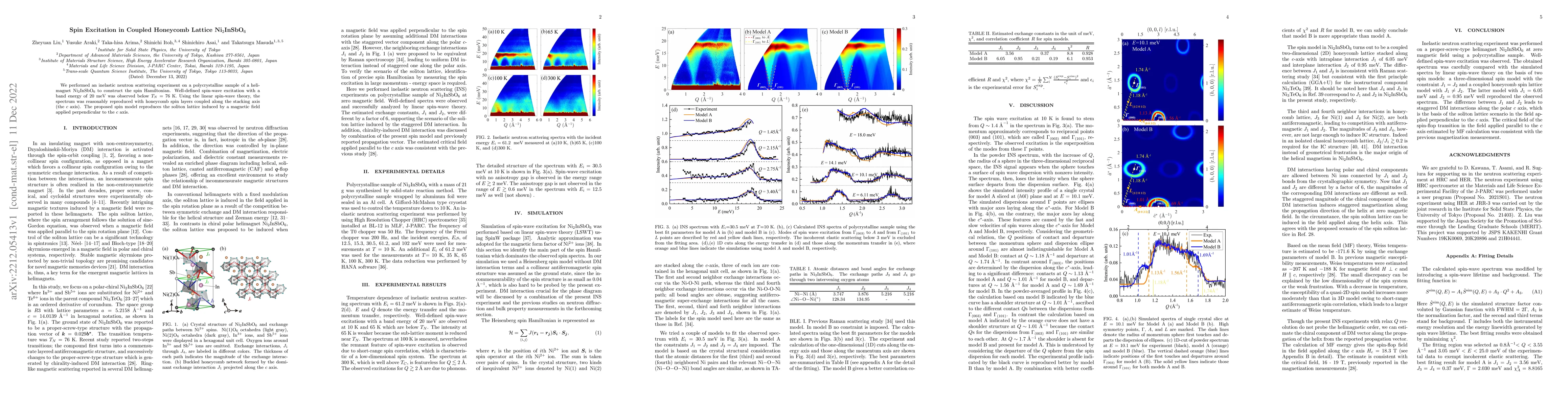 Thumbnail for Spin Excitation in Coupled Honeycomb Lattice Ni$_2$InSbO$_6$