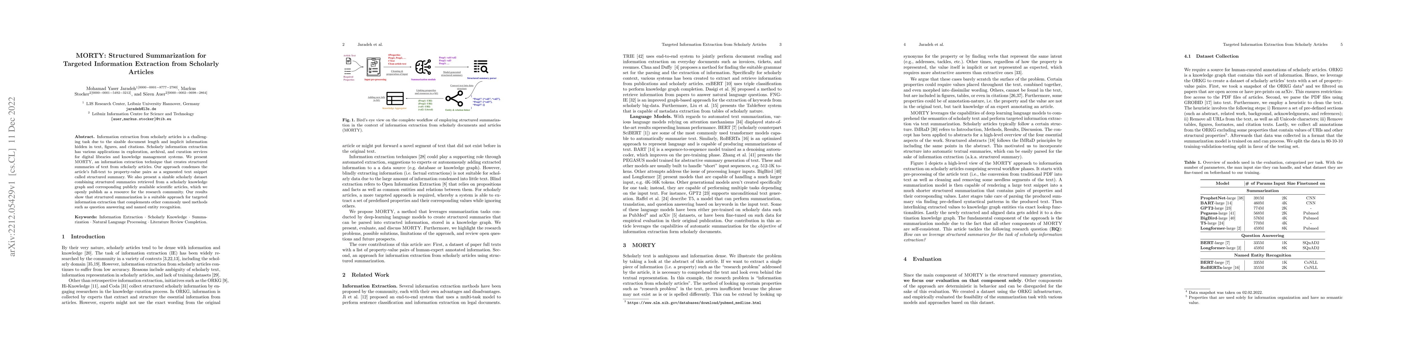 Thumbnail for MORTY: Structured Summarization for Targeted Information Extraction from
  Scholarly Articles