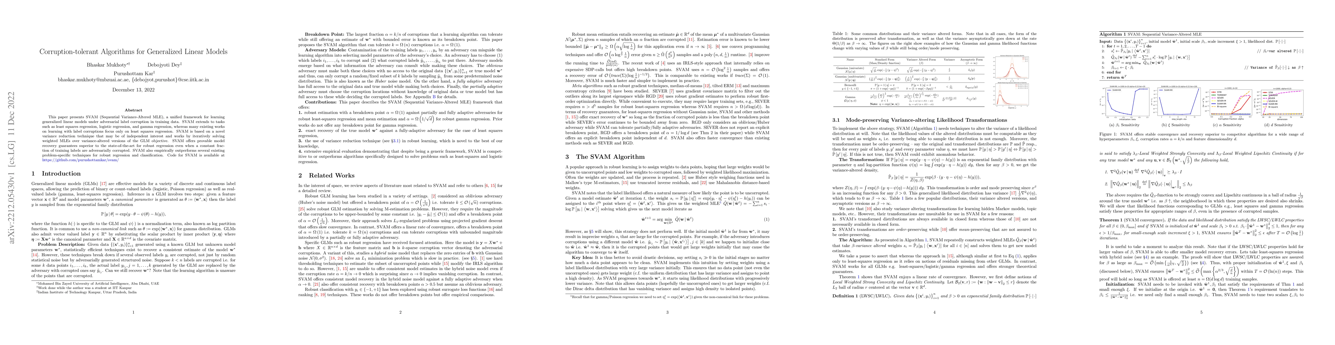 Thumbnail for Corruption-tolerant Algorithms for Generalized Linear Models