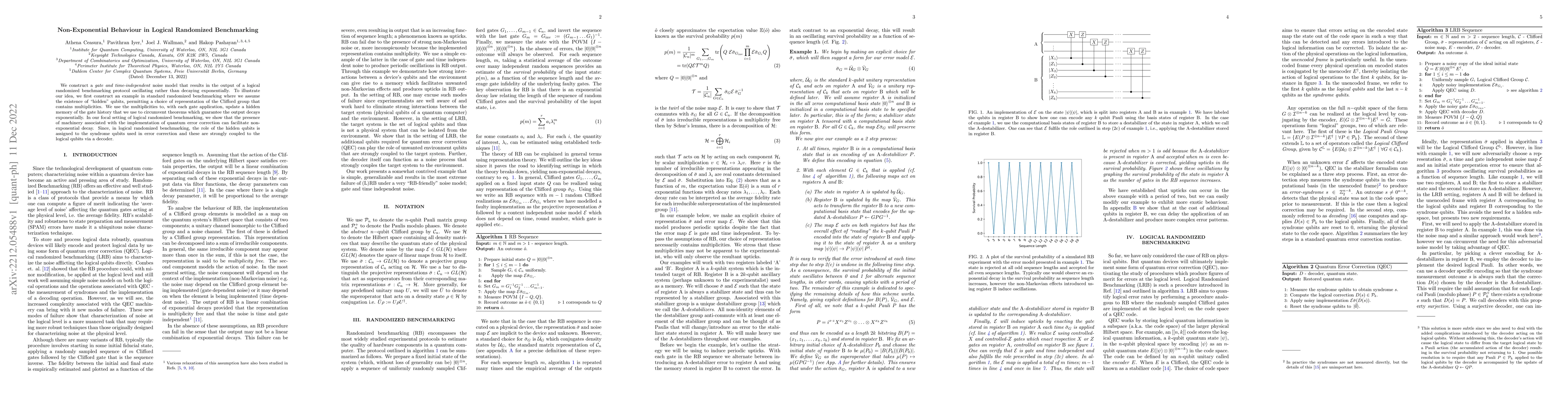 Thumbnail for Non-Exponential Behaviour in Logical Randomized Benchmarking