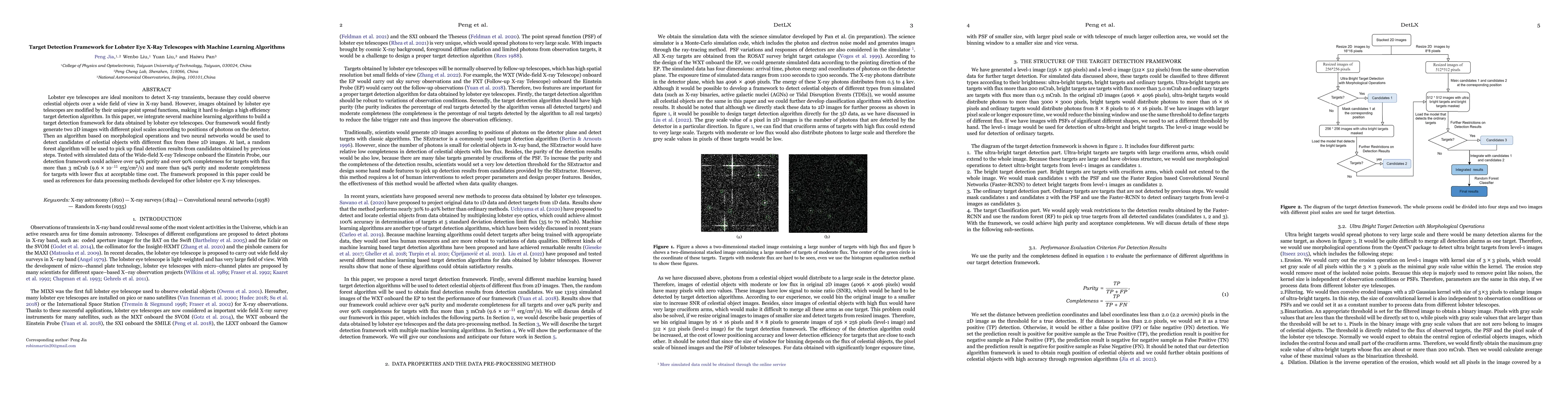 Thumbnail for Target Detection Framework for Lobster Eye X-Ray Telescopes with Machine
  Learning Algorithms