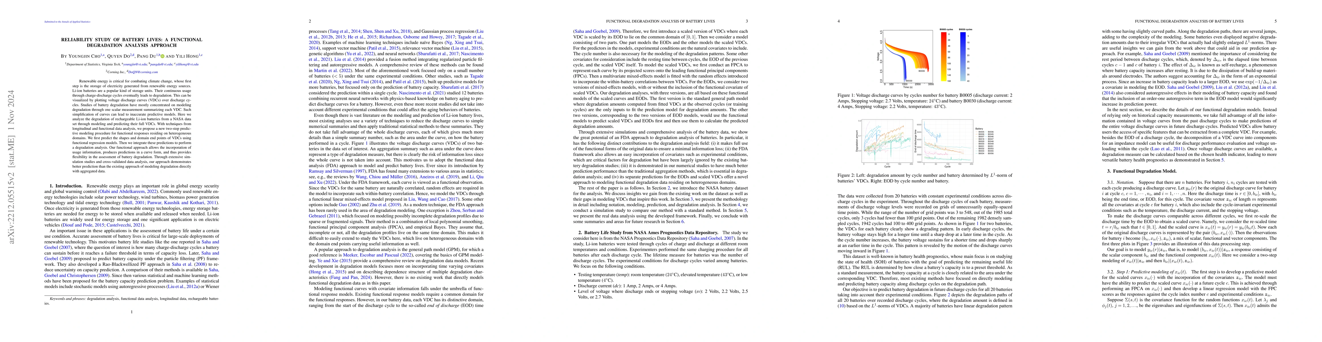 Thumbnail for Reliability Study of Battery Lives: A Functional Degradation Analysis
  Approach