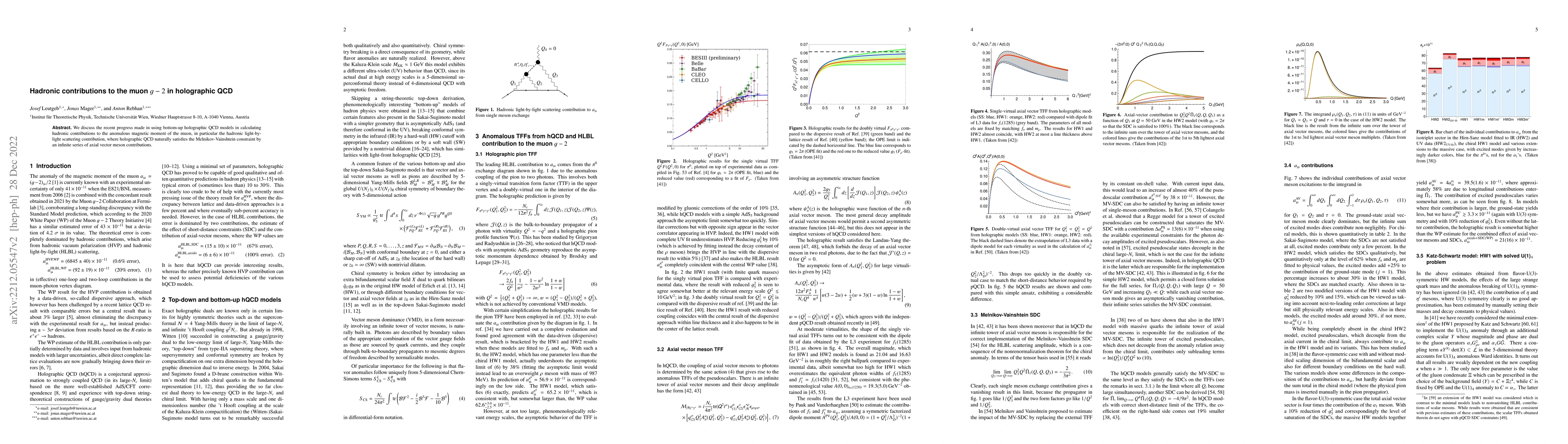 Thumbnail for Hadronic contributions to the muon $g-2$ in holographic QCD