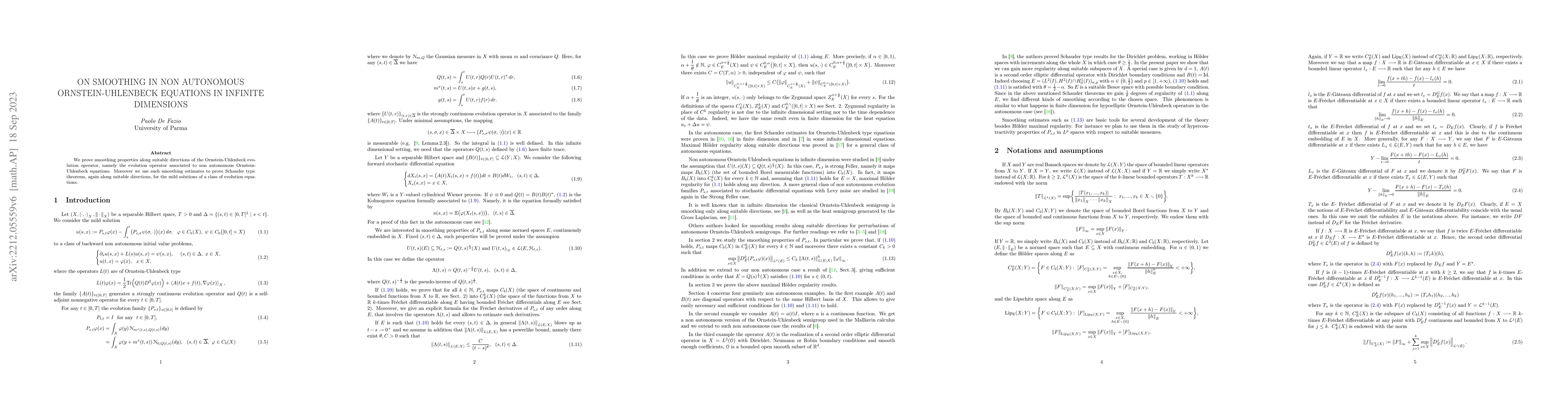 Thumbnail for On smoothing in non autonomous Ornstein-Uhlenbeck equations in infinite
  dimensions