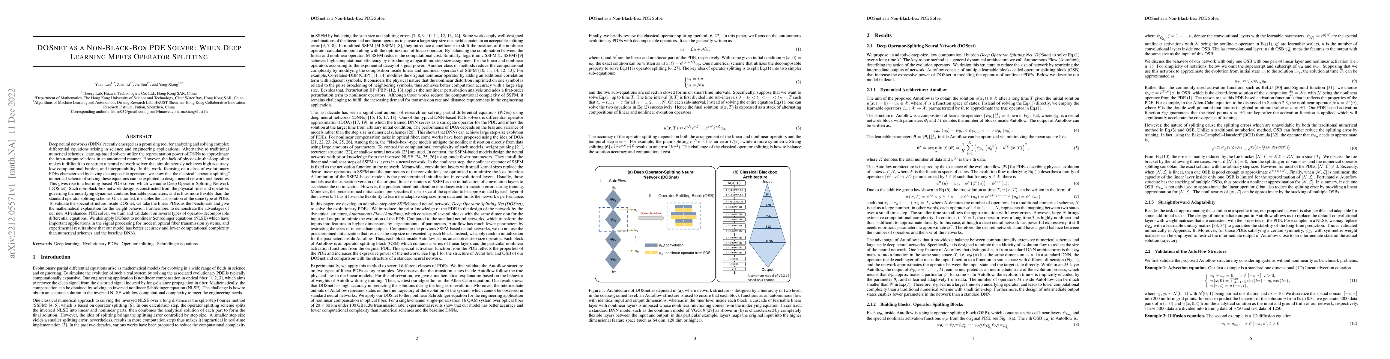 Thumbnail for DOSnet as a Non-Black-Box PDE Solver: When Deep Learning Meets Operator
  Splitting