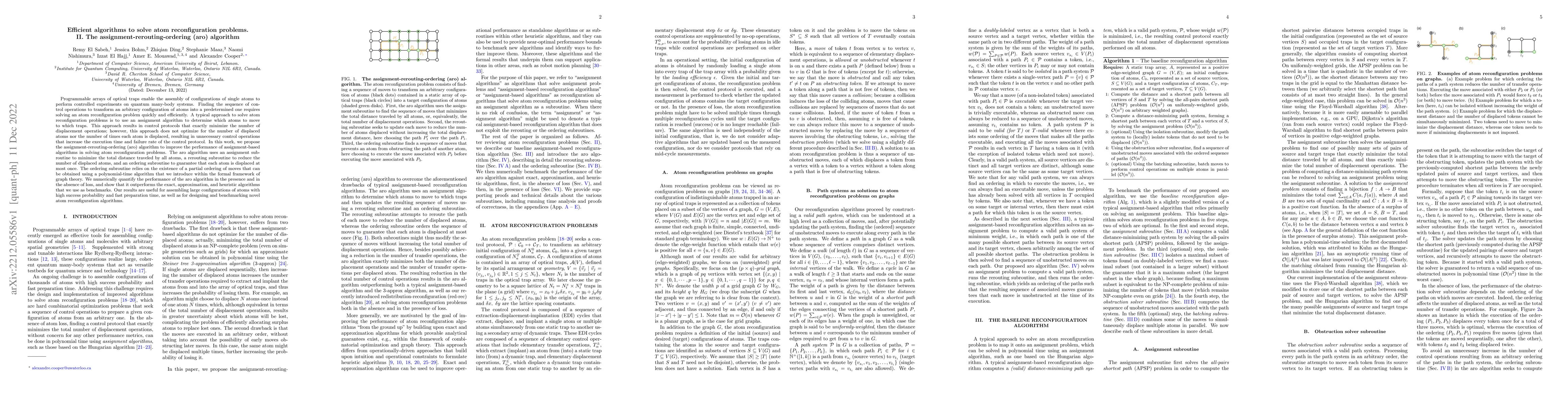 Thumbnail for Efficient algorithms to solve atom reconfiguration problems. II. The
  assignment-rerouting-ordering (aro) algorithm
