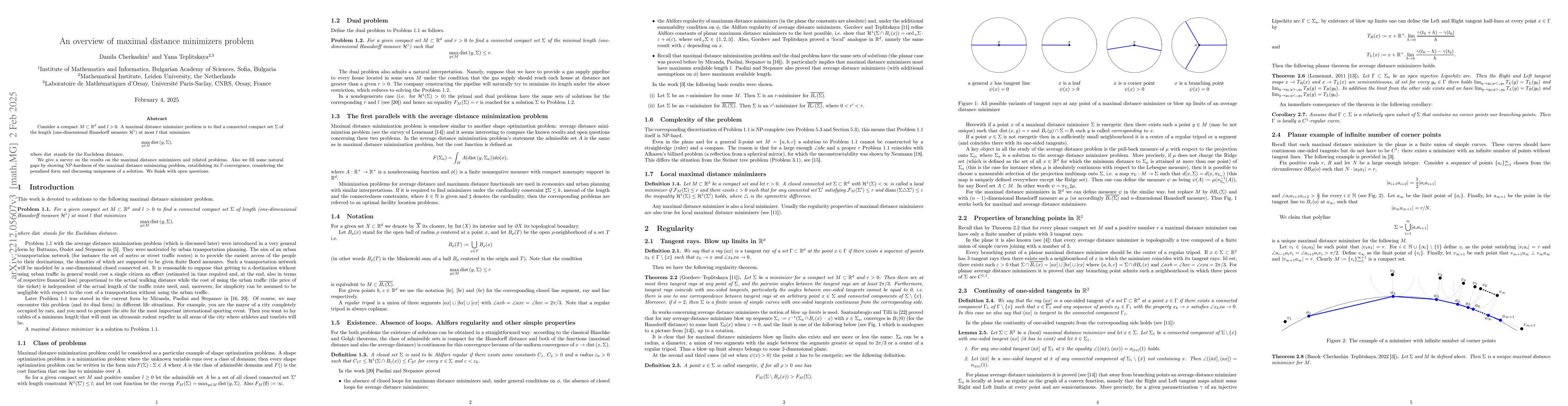Thumbnail for An overview of maximal distance minimizers problem