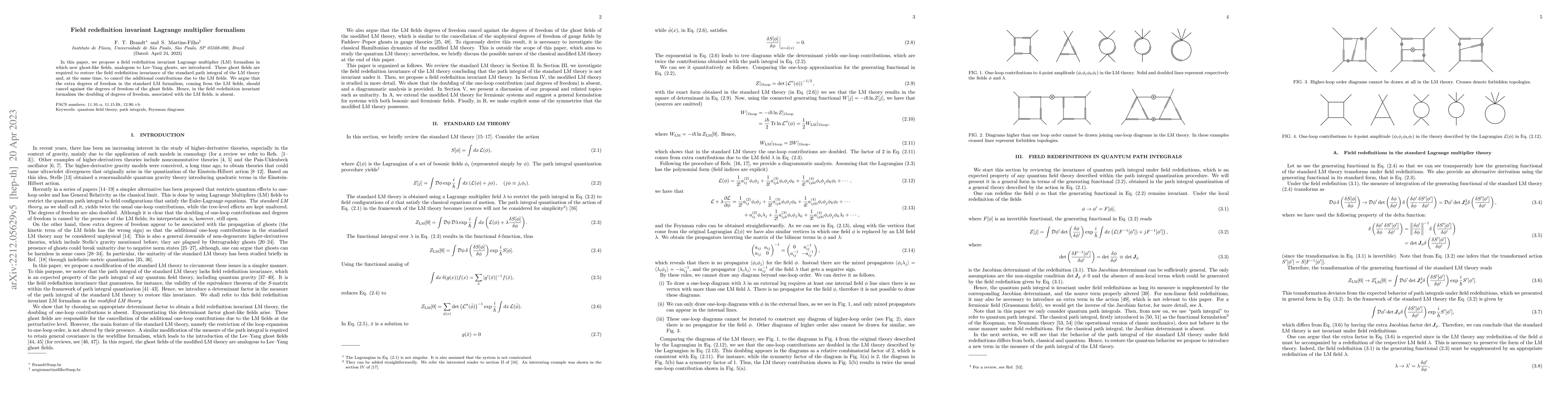 Thumbnail for Field redefinition invariant Lagrange multiplier formalism