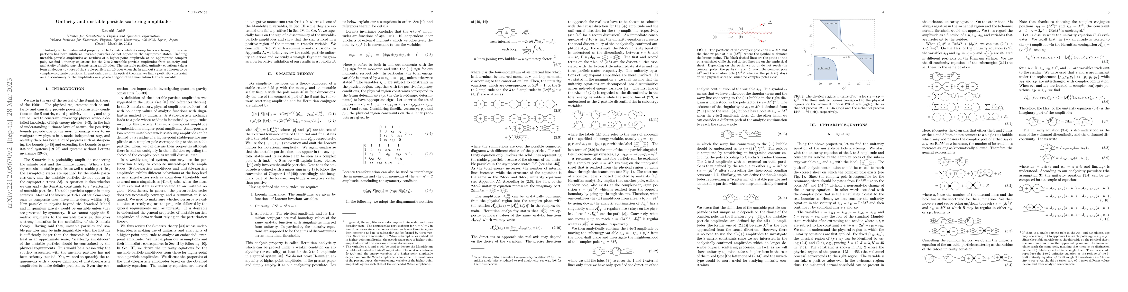 Thumbnail for Unitarity and unstable-particle scattering amplitudes