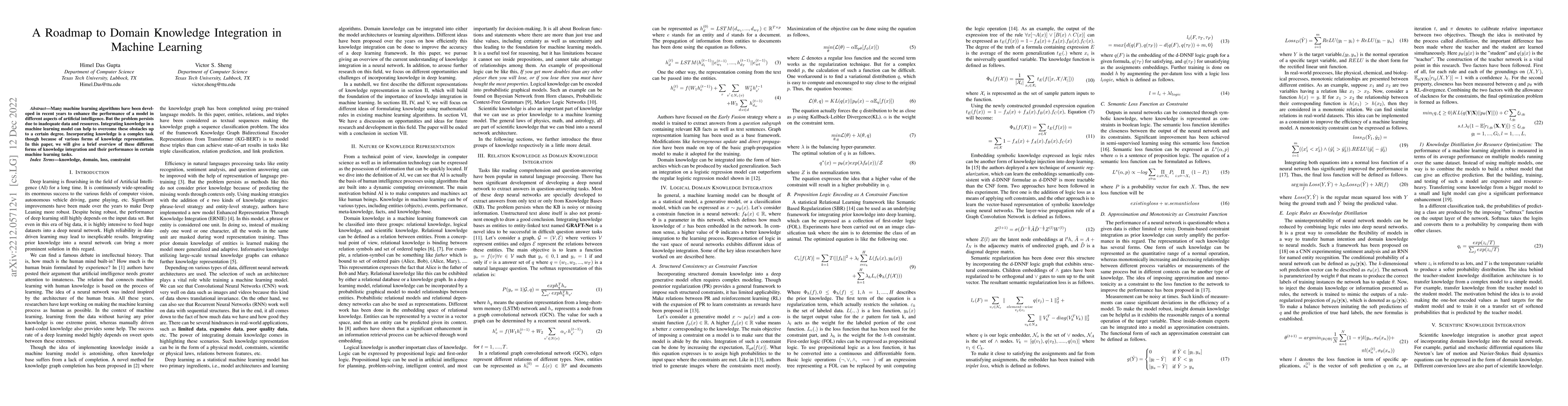 Thumbnail for A Roadmap to Domain Knowledge Integration in Machine Learning