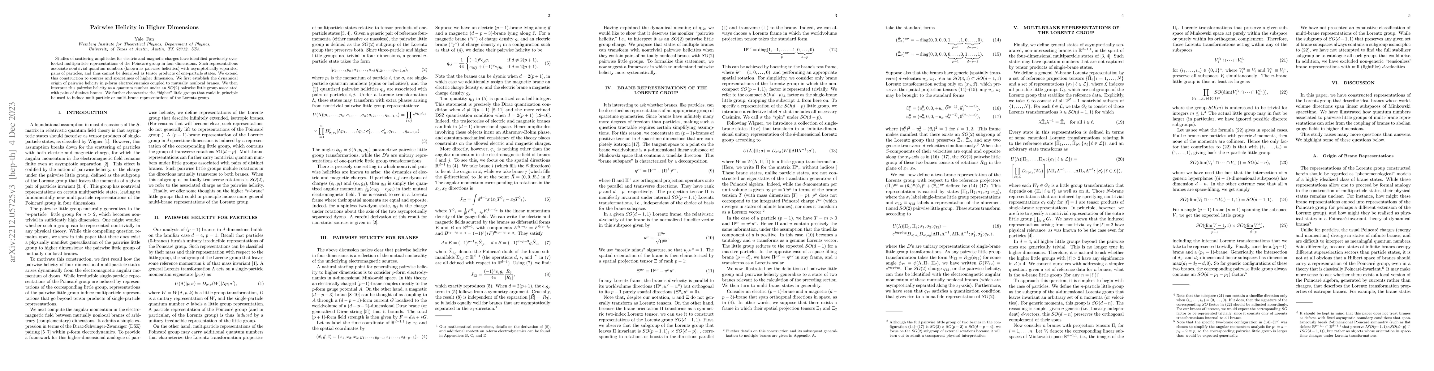 Thumbnail for Pairwise Helicity in Higher Dimensions
